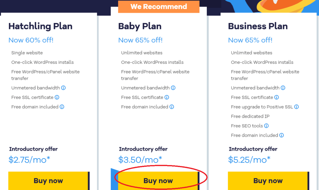 Select Baby Plan Hosting