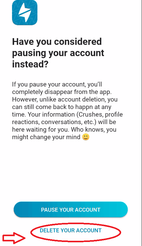 Click Delete Your Account Click Delete Your Account
