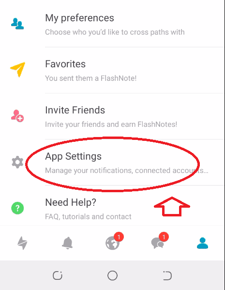 Click App Setting Option Click App Setting Option