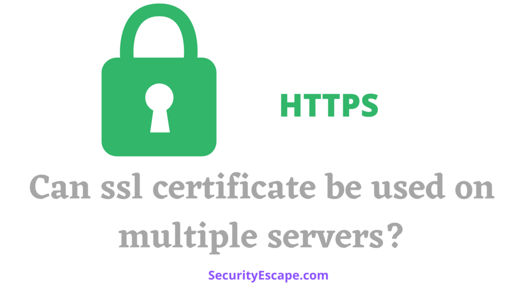 Can SSL certificate be used on multiple servers