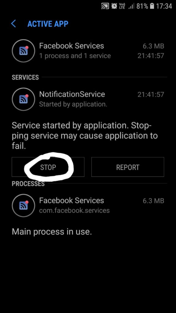 Stop Running App