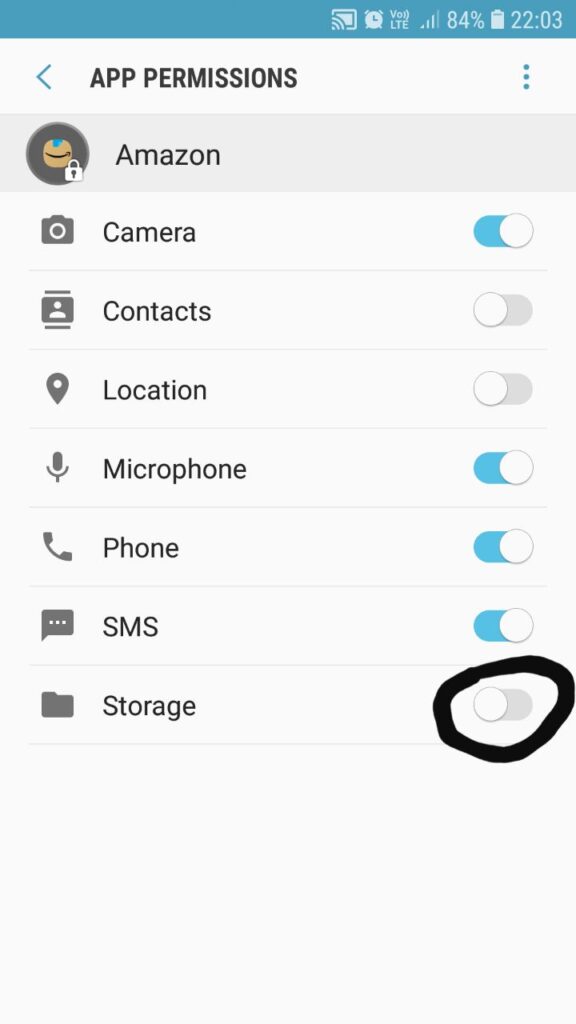 Toggle Storage Permissions