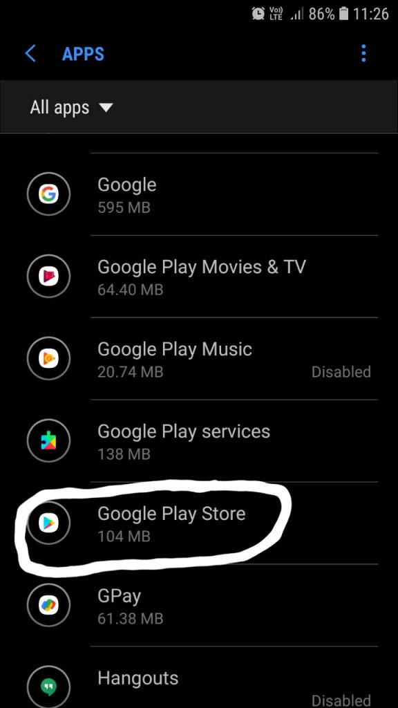 Find Google Play Store