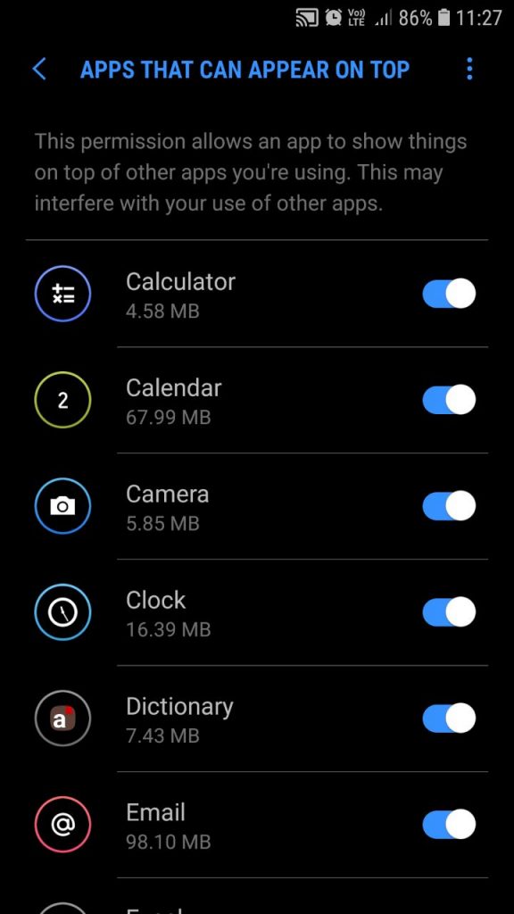 List of Apps Using Special Permissions
