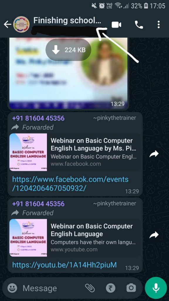 Open Group Info Section