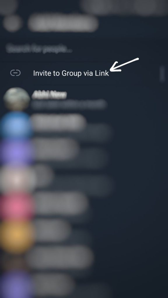 Tap Invite to Group via Link