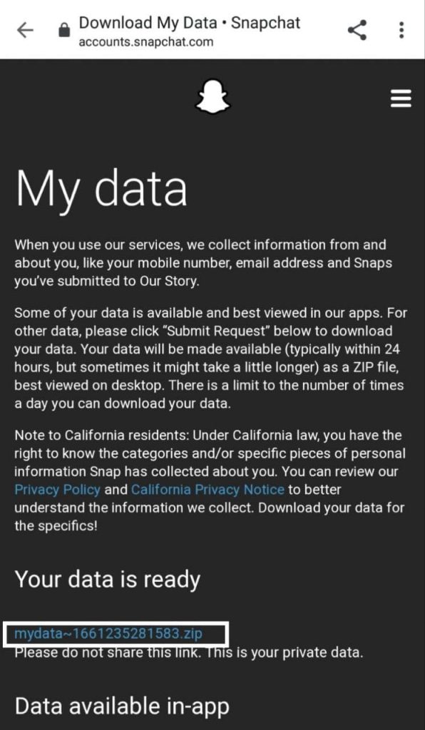 Data Download link