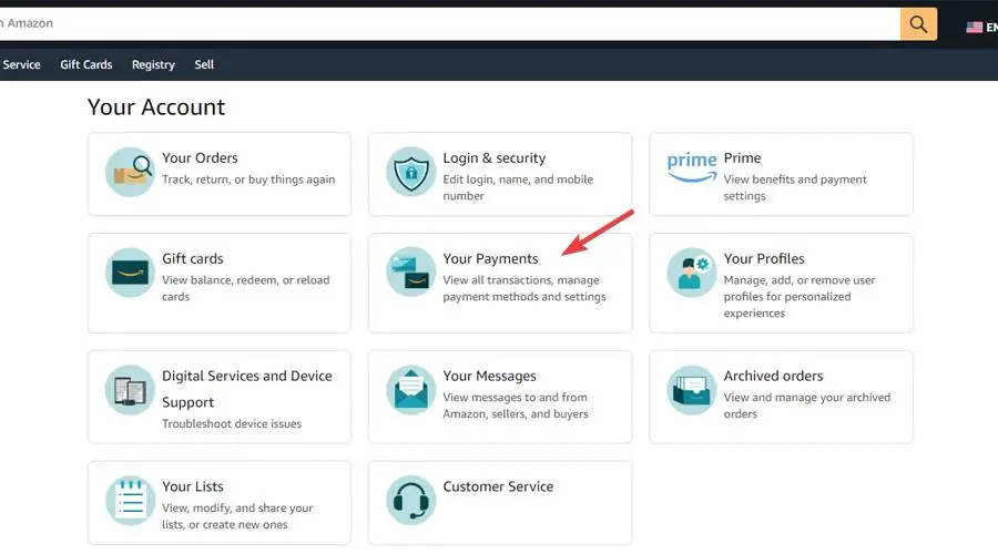 Amazon Your Payments