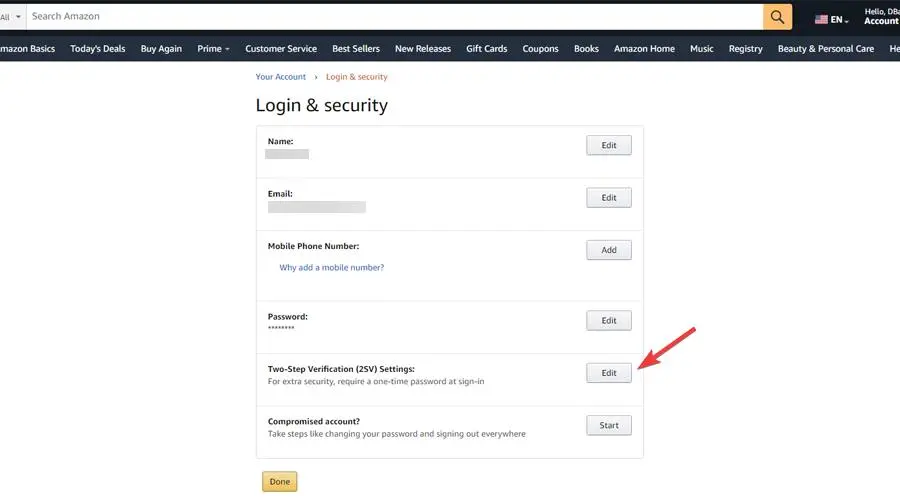 Amazon two-step verification