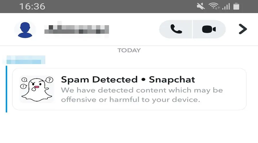 snapchat spam detected