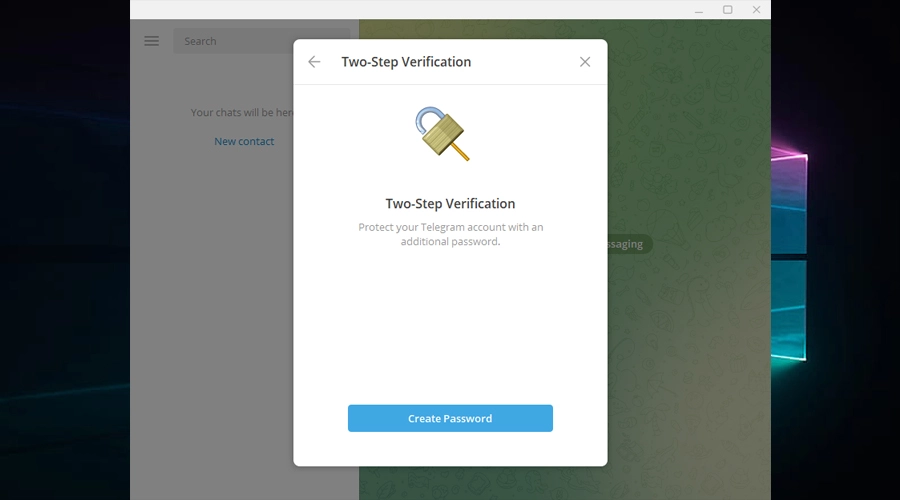 Telegram create password